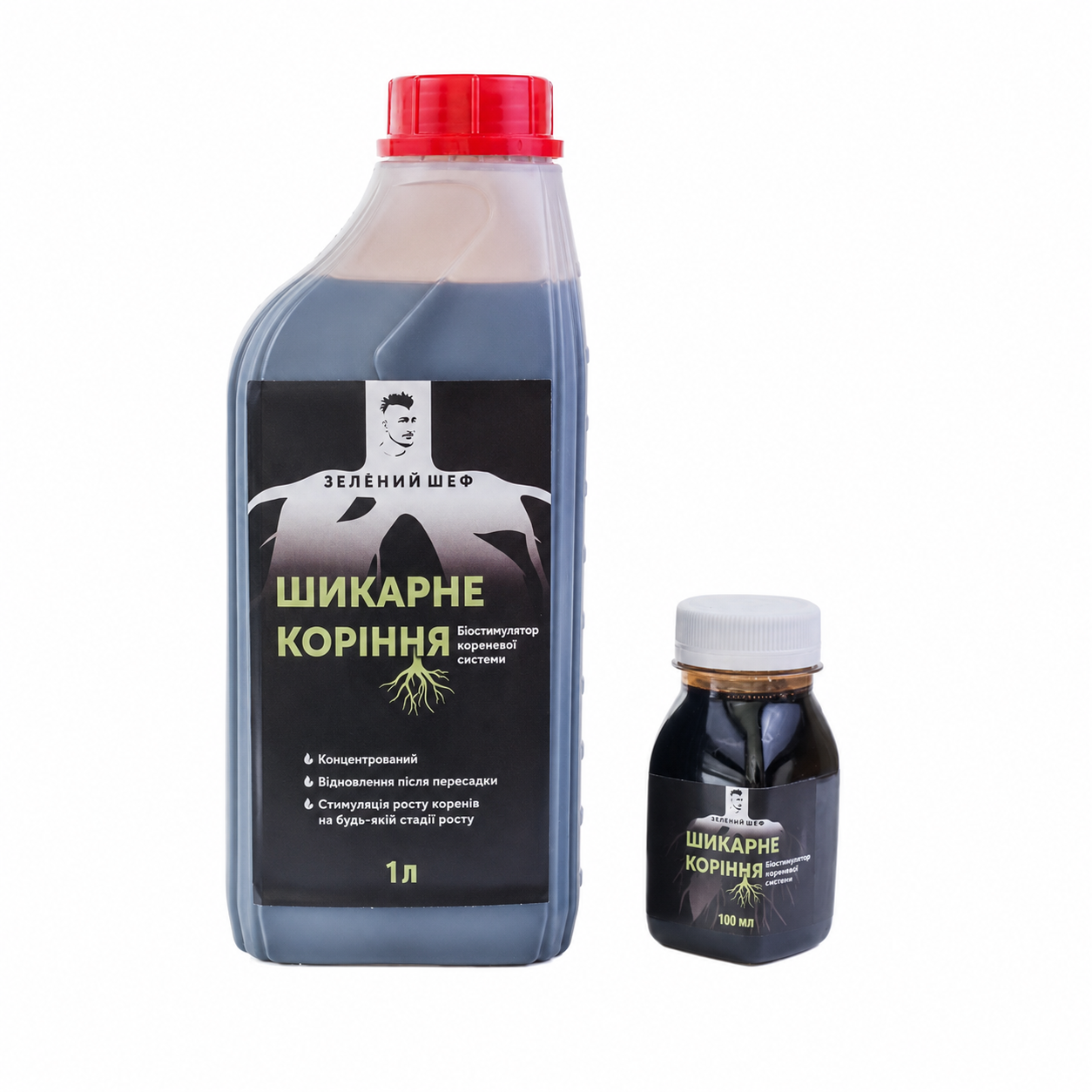 Рідке добриво Зелений Шеф Шикарне коріння, 100 мл, Міні упаковка (100 мл/гр), 0.1